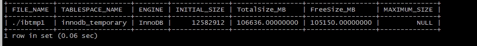 MySQL数据文件中ibtmp1文件太大，异常空间占用问题处理